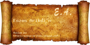 Eszes Arikán névjegykártya